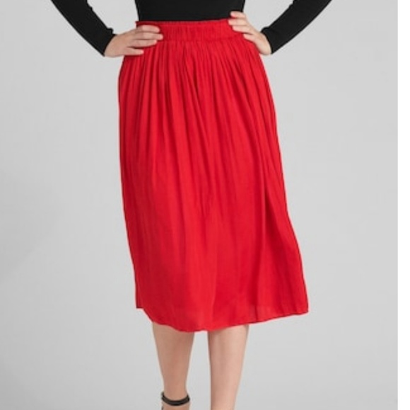 GAP Dresses & Skirts - NWT GAP Red Pleated Midi Skirt